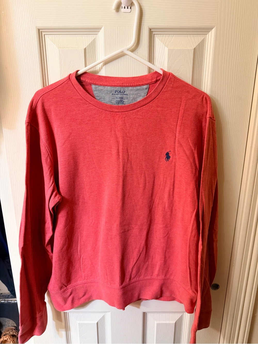 Polo by Ralph Lauren Coral Crewneck Sweater with Navy Pony